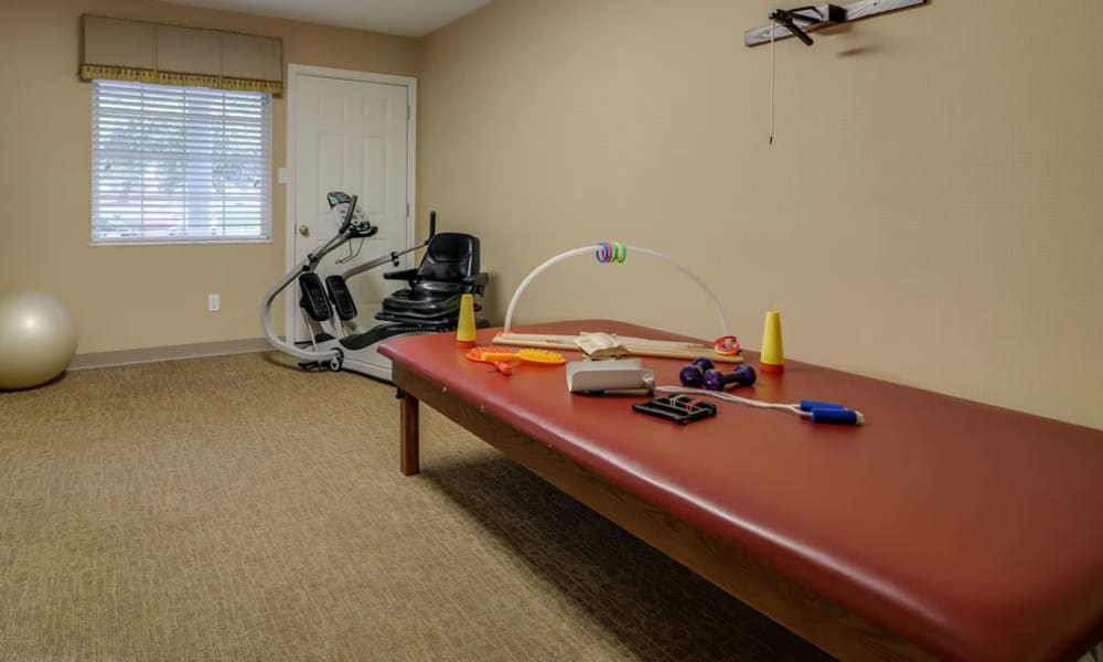 Resident fitness room at Ashbrook in Farmington, Missouri