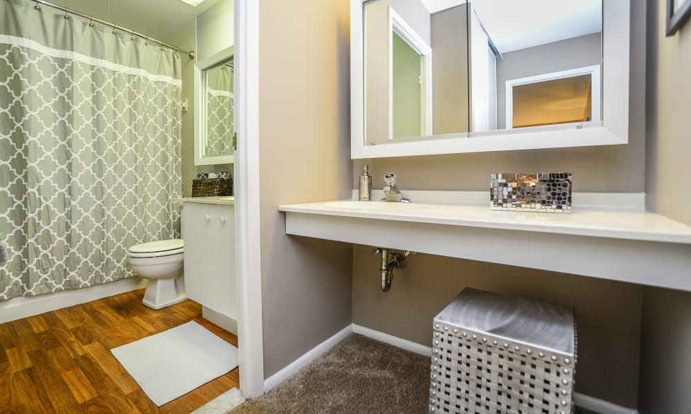 Modern bathroom at Timberlake Apartment Homes in East Norriton, Pennsylvania