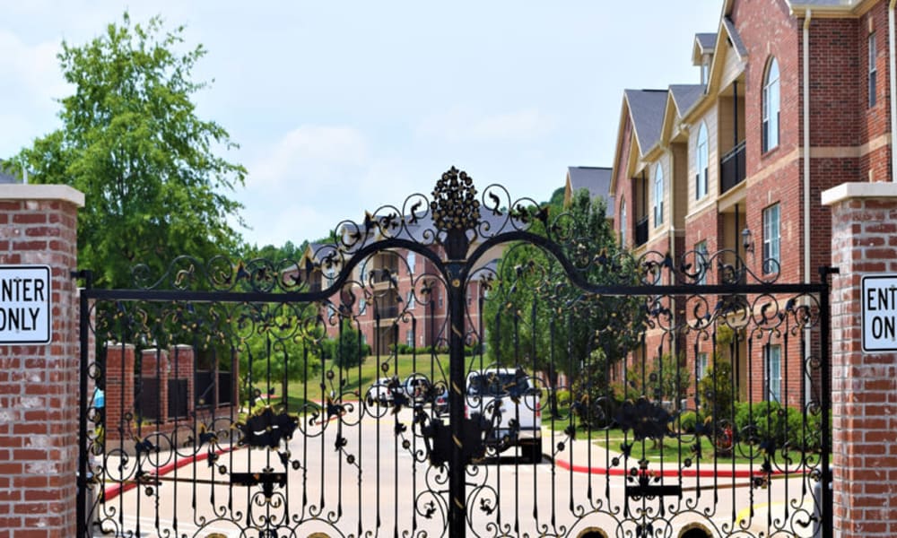 The gate in front of Lexington Park Apartment Homes in North Little Rock, Arkansas