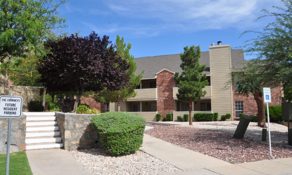 A well landscaped property at The Chimneys Apartments in El Paso, Texas
