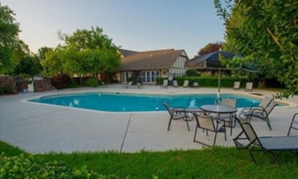 A community pool at Barrington Apartments in Tulsa, OK
