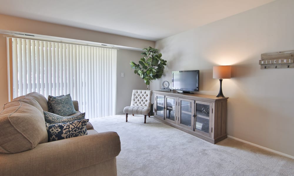 The Preserve at Owings Crossing Apartment Homes offers a beautiful living room in Reisterstown, Maryland