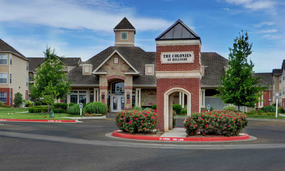 The tower in front of Colonies at Hillside in Amarillo, Texas