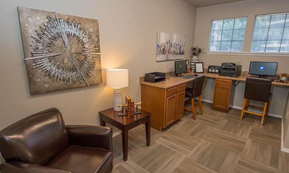 Inside the leasing office at Crown Chase Apartments in Wichita, Kansas