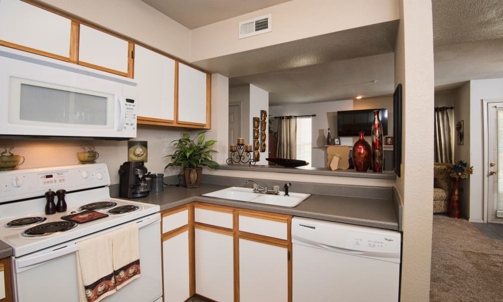 Spacious kitchen at Crown Chase Apartments in Wichita, Kansas