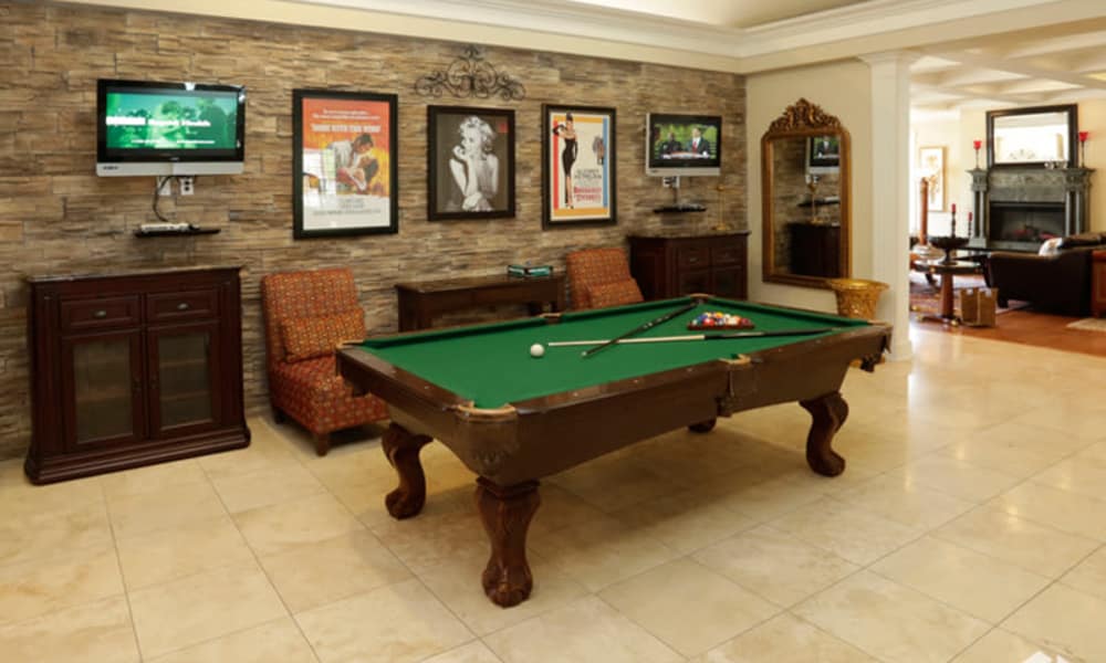 A pool room at Lexington Park Apartment Homes in North Little Rock, Arkansas