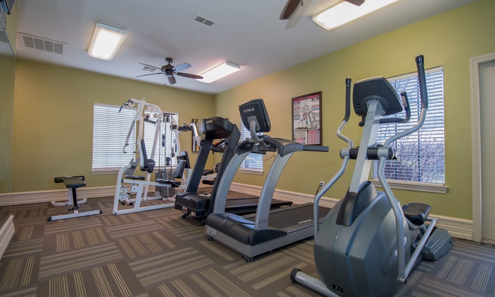 Fully equipped gym for residents at Newport Wichita in Wichita, Kansas