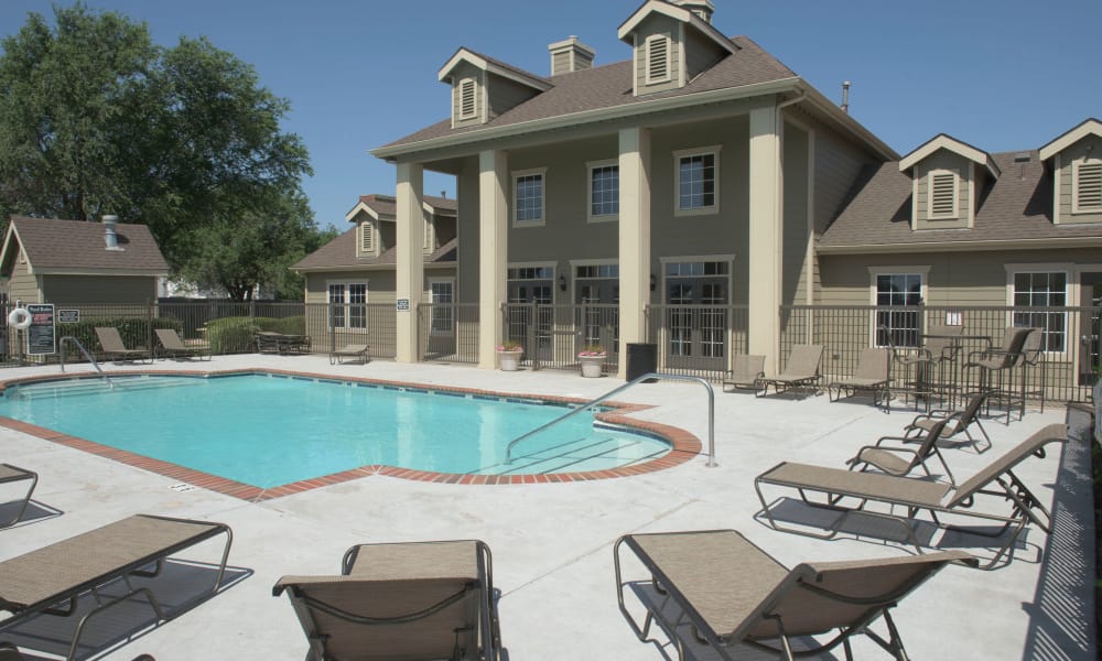 A swimming pool at Newport Wichita in Wichita, Kansas