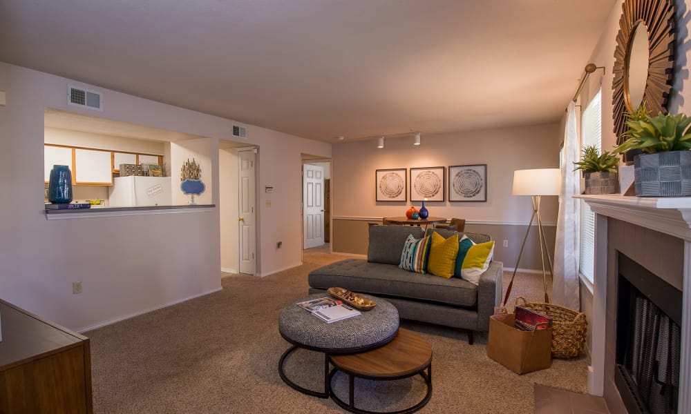 Spacious living room at Newport Wichita in Wichita, Kansas
