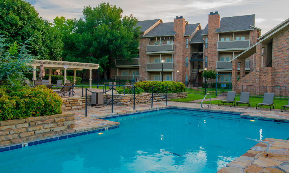 Resort style pool at One Eton Square in Tulsa, Oklahoma