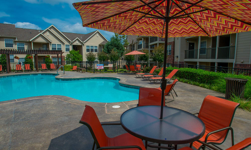 The pool at Nickel Creek Apartments in Tulsa, Oklahoma