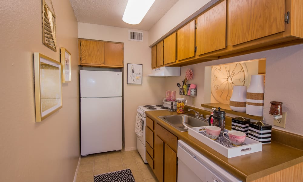 Fully equipped kitchen at Silver Springs Apartments in Wichita, Kansas