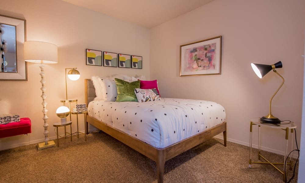 Large open bedroom at Silver Springs Apartments in Wichita, Kansas