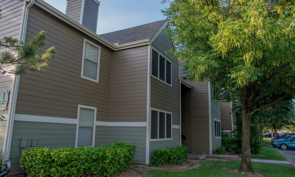 Resident buildings at Sugarberry Apartments in Tulsa, Oklahoma