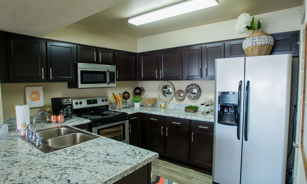 A large kitchen at Icon at Broken Arrow in Broken Arrow, Oklahoma