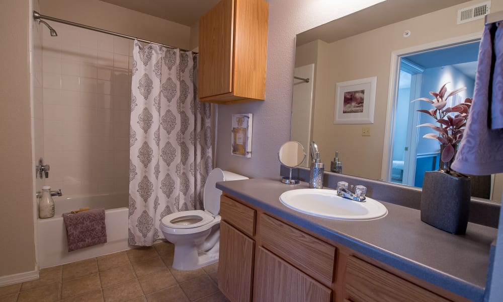 Bathroom at The Remington Apartments in Wichita, Kansas