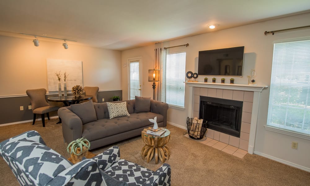 The Remington Apartments offers a spacious living room in Wichita, Kansas