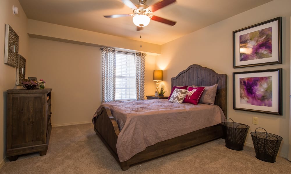 Cozy bedroom at Mission Point Apartments in Moore, Oklahoma