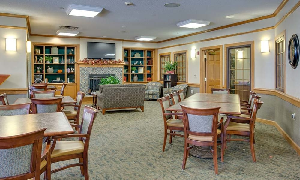 Carpeted sitting area at Waldron Place Senior Living in Hutchinson, Kansas