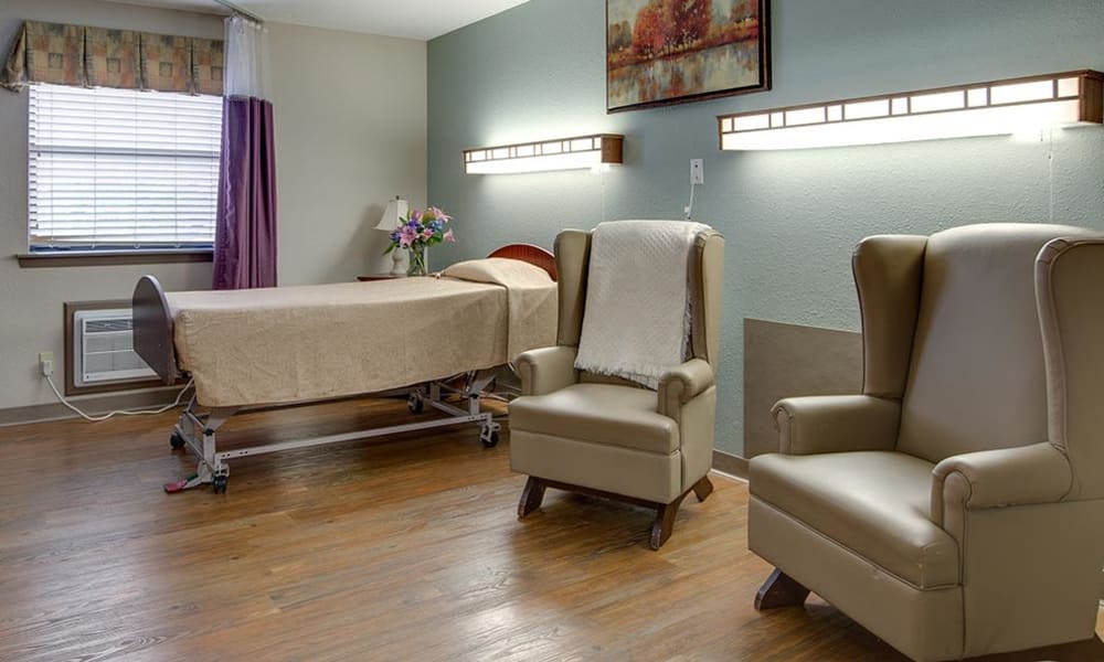 Single bedroom floor plan available at St. Clair Nursing Center in Saint Clair, Missouri