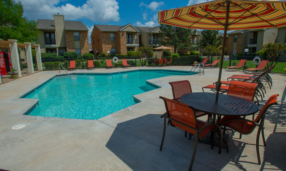 The pool at Cimarron Trails Apartments in Norman, OK