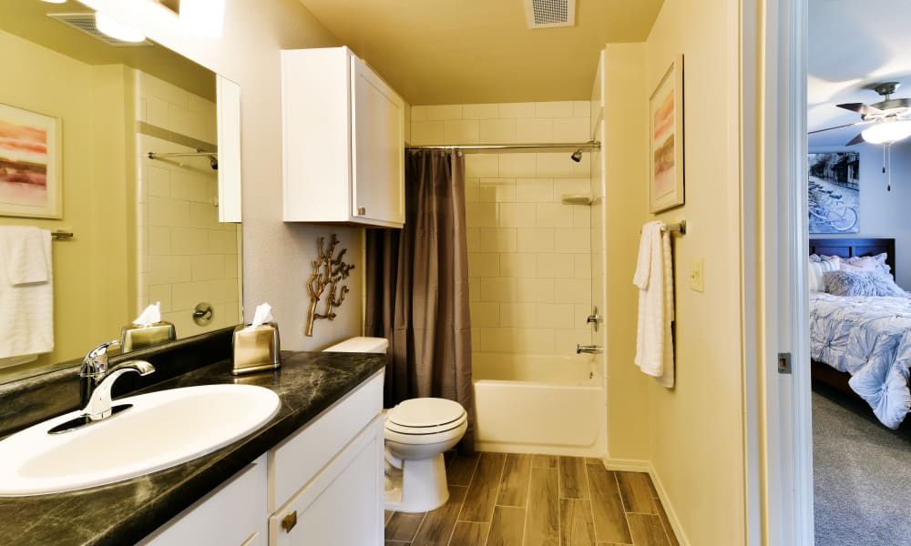 Cottages at Abbey Glen Apartments offers spacious bathrooms in Lubbock, Texas