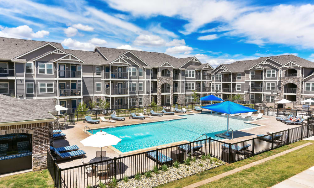 Cottages at Abbey Glen Apartments offers a beautiful swimming pool in Lubbock, Texas