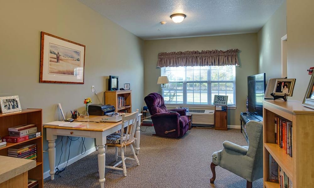 Independent Living Cottage Living Room at Foxberry Terrace Senior Living in Webb City, Missouri