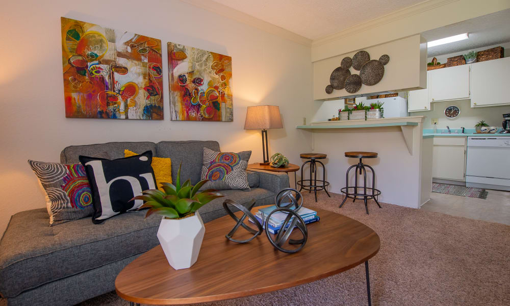 An apartment open floor plan at Summerfield Place Apartments in Oklahoma City, OK