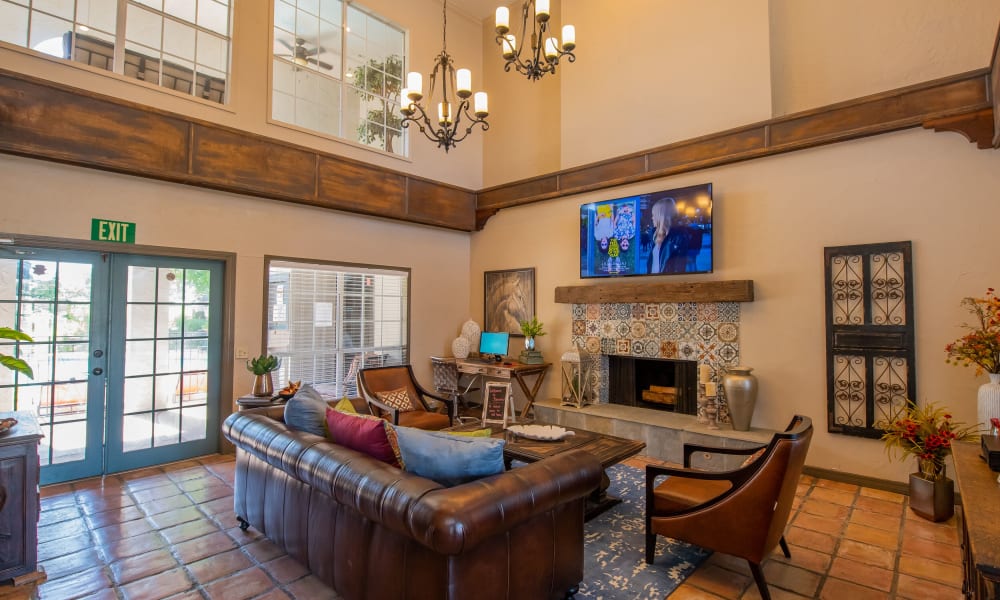 Inside the clubhouse at Barcelona Apartments in Tulsa, OK