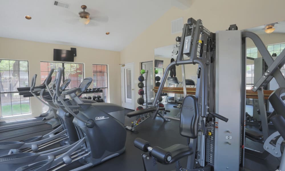 The fitness center at Shadow Ridge Apartments in El Paso, Texas