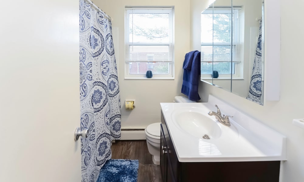 Bathroom at Hyde Park Apartment Homes in Bellmawr, New Jersey