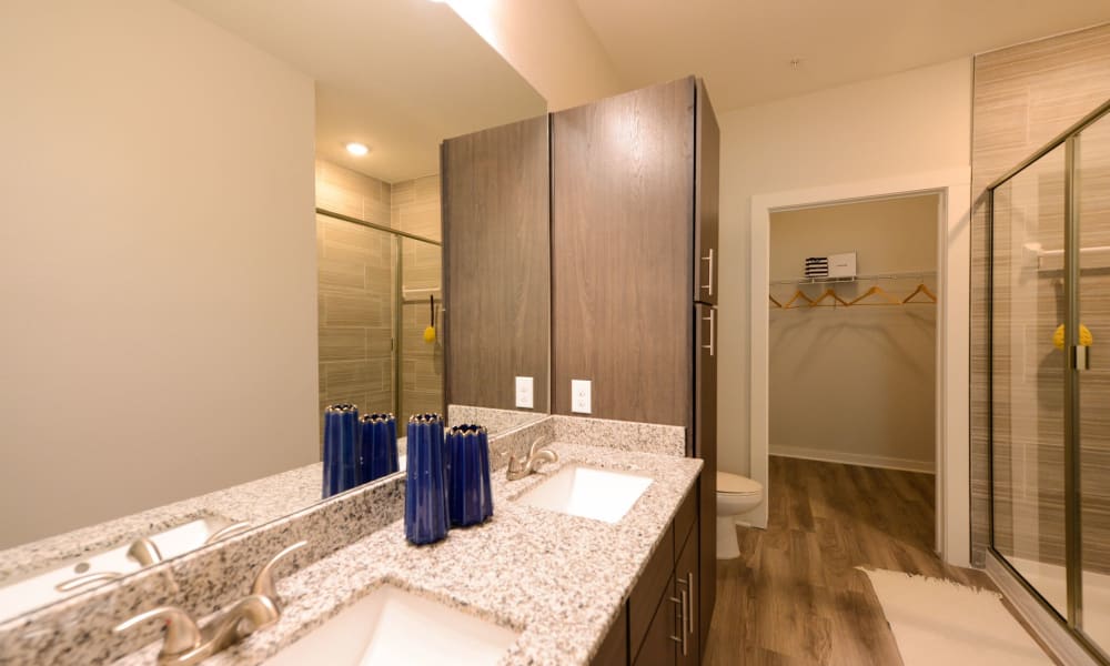 Bathroom with lots of counter space and storage at Luxor Club in Jacksonville, Florida