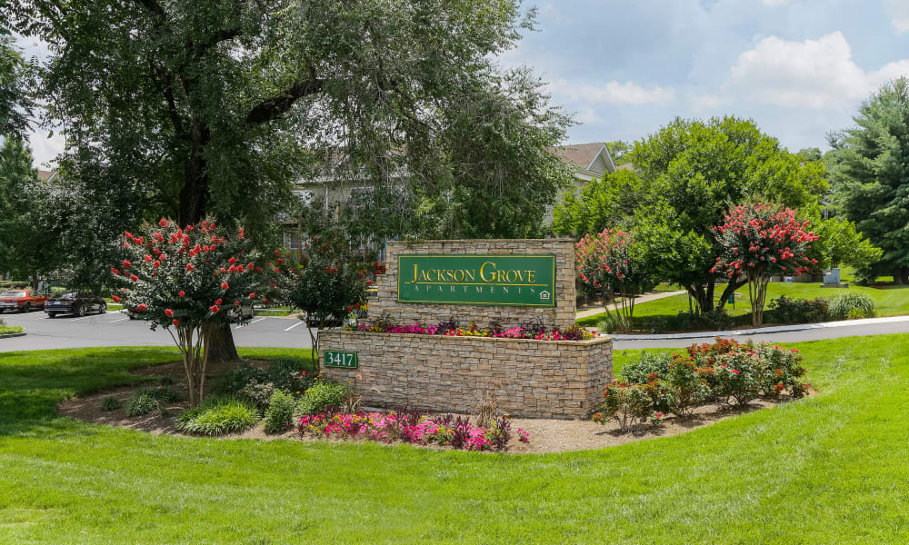 Entry Signage at Jackson Grove Apartment Homes in Hermitage, Tennessee