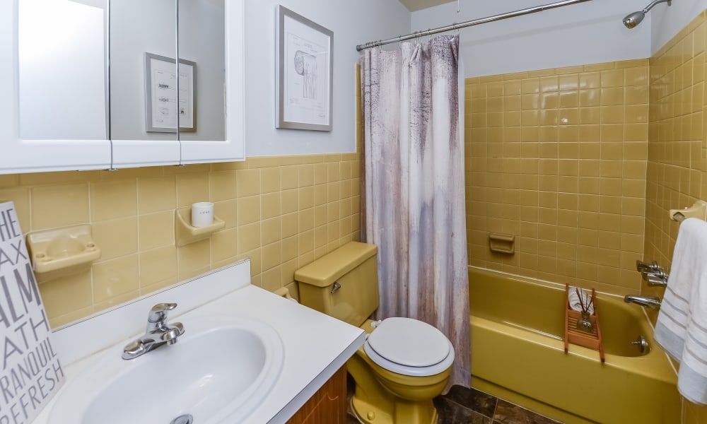 Bathroom at Whitestone Village Apartment Homes in Allentown, Pennsylvania