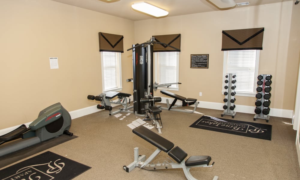 A fitness center at Peine Lakes in Wentzville, Missouri