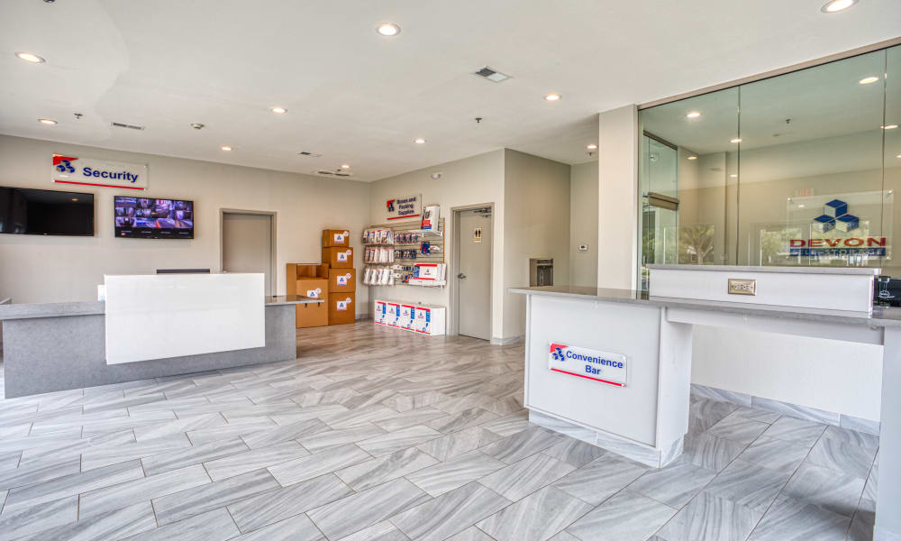 Front office of Devon Self Storage location