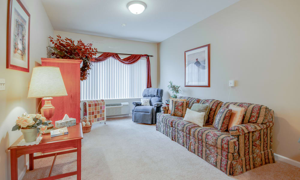 living room inside a home at Brentwood at LaPorte in La Porte, Indiana