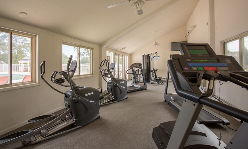 Fitness center at Emerald Springs Apartments in Painted Post, New York