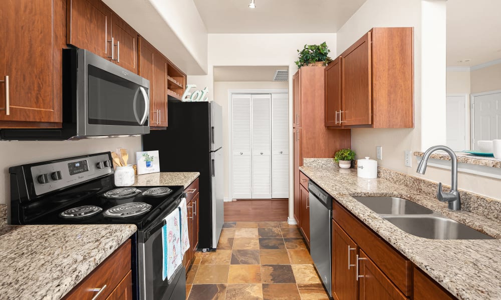 Apartment kitchen at The Lodge at Westover Hills