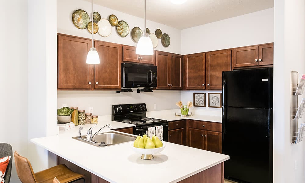 Modern kitchen at Villa Capri Apartments in Rochester, New York