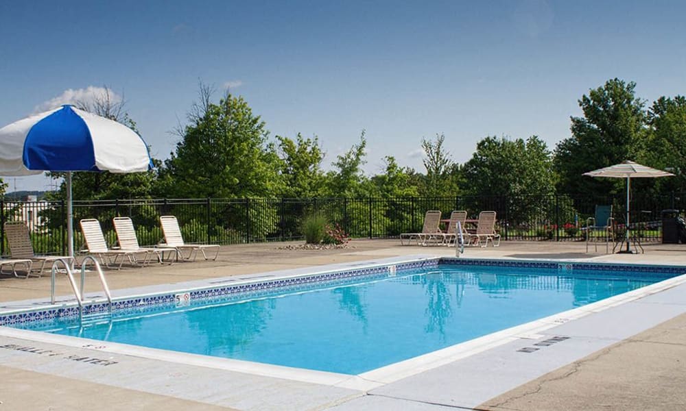 Sparkling swimming pool at Westpointe Apartments in Pittsburgh, Pennsylvania
