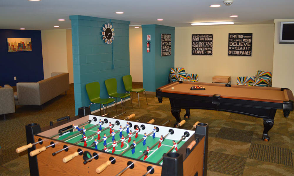 Clubhouse recreation room at Riverton Knolls in West Henrietta, New York