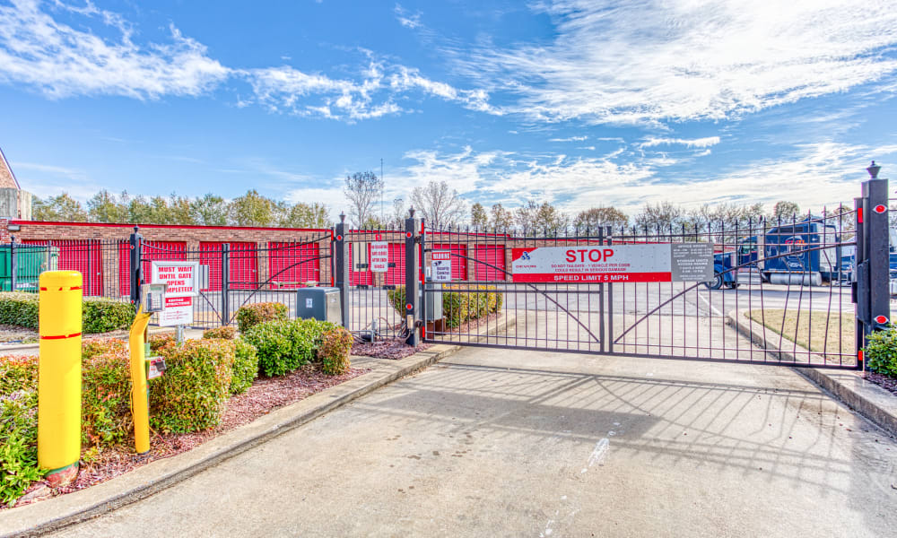 Keypad at the gated entry to Devon Self Storage in Cordova, Tennessee