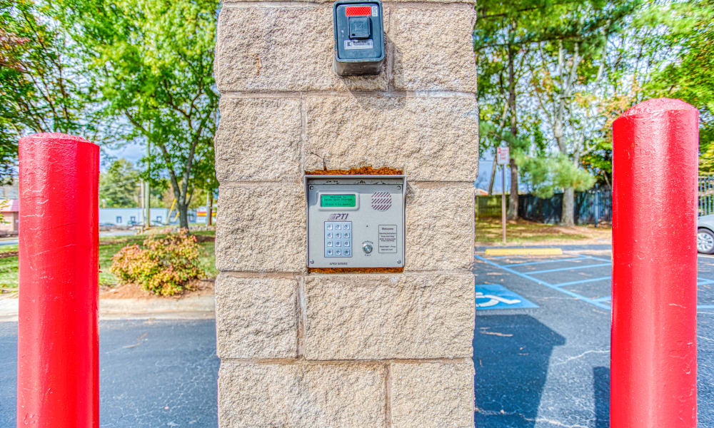 Keypad for gated entry in Charlotte, North Carolina at Devon Self Storage