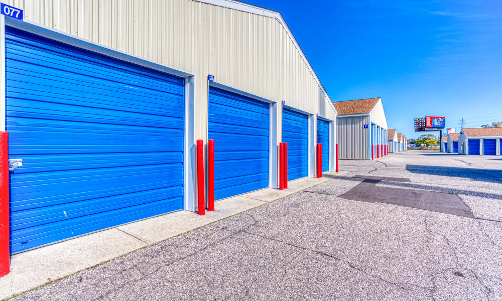 Driveway through storage units at Devon Self Storage in Jenison, Michigan