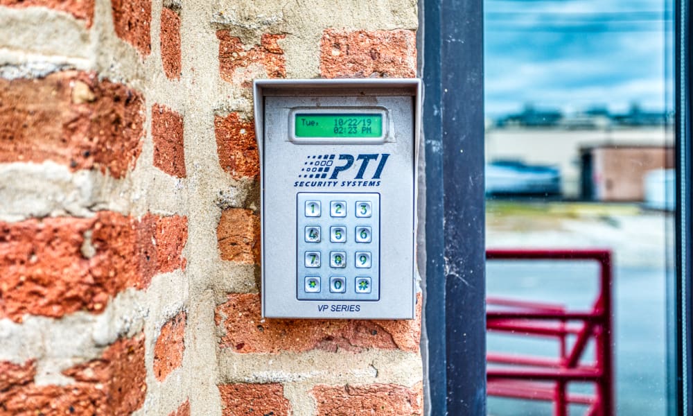 Keypad for gated entry at Devon Self Storage in Chicago, Illinois
