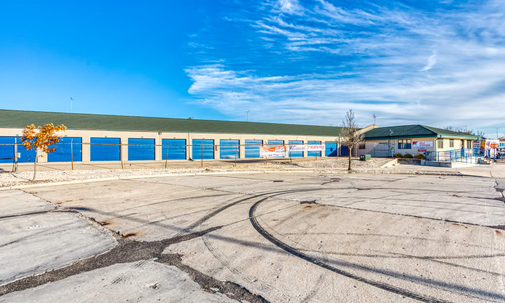 Driveway through storage units at Devon Self Storage in Milwaukee, Wisconsin