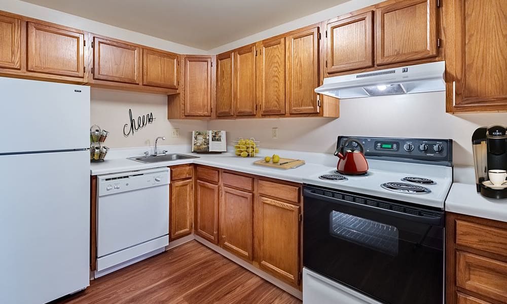 Upgraded kitchen at Maiden Bridge & Canongate Apartments in Pittsburgh, Pennsylvania