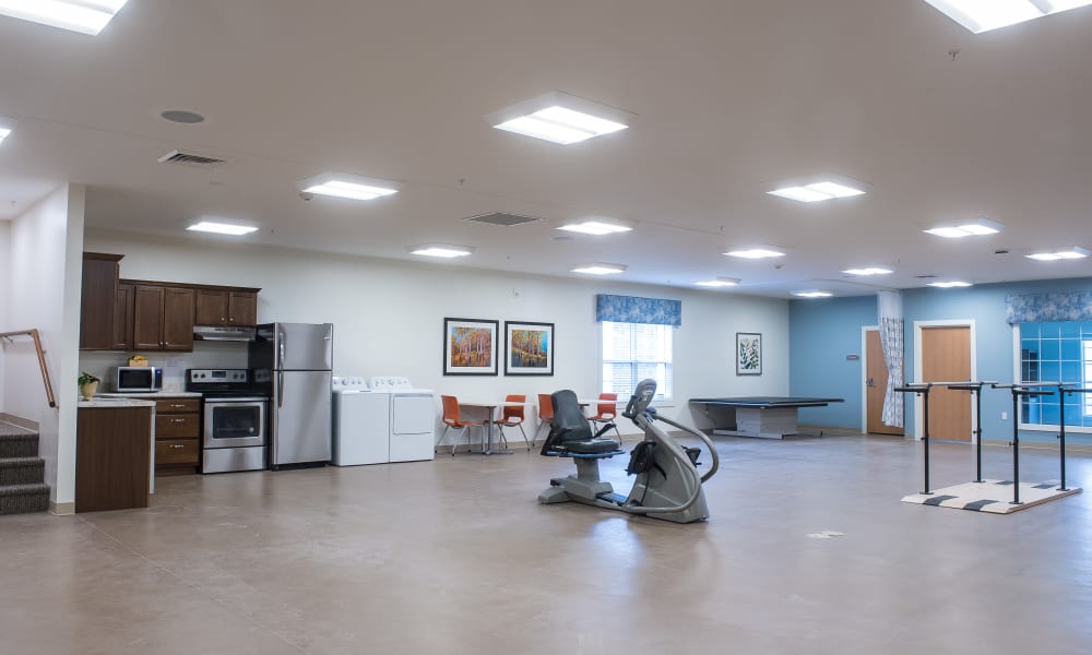 Recreational fitness area at Heritage Health Care in Chanute, Kansas
